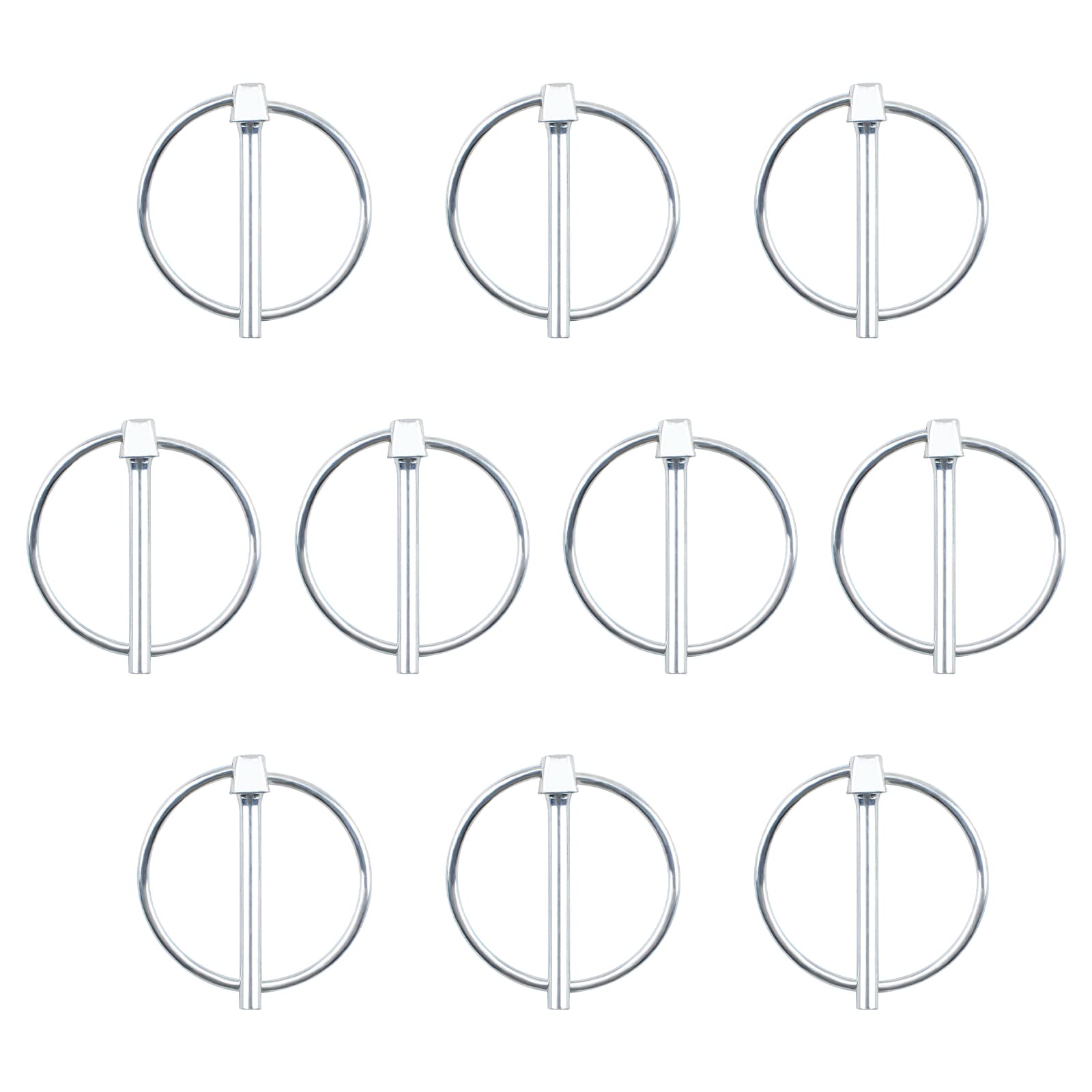 INCREWAY 10PCS Carbon Steel Trailer Lock Pin Set - Dia 5mm, Locking Pin Fasteners for Track, Farm, Lawn