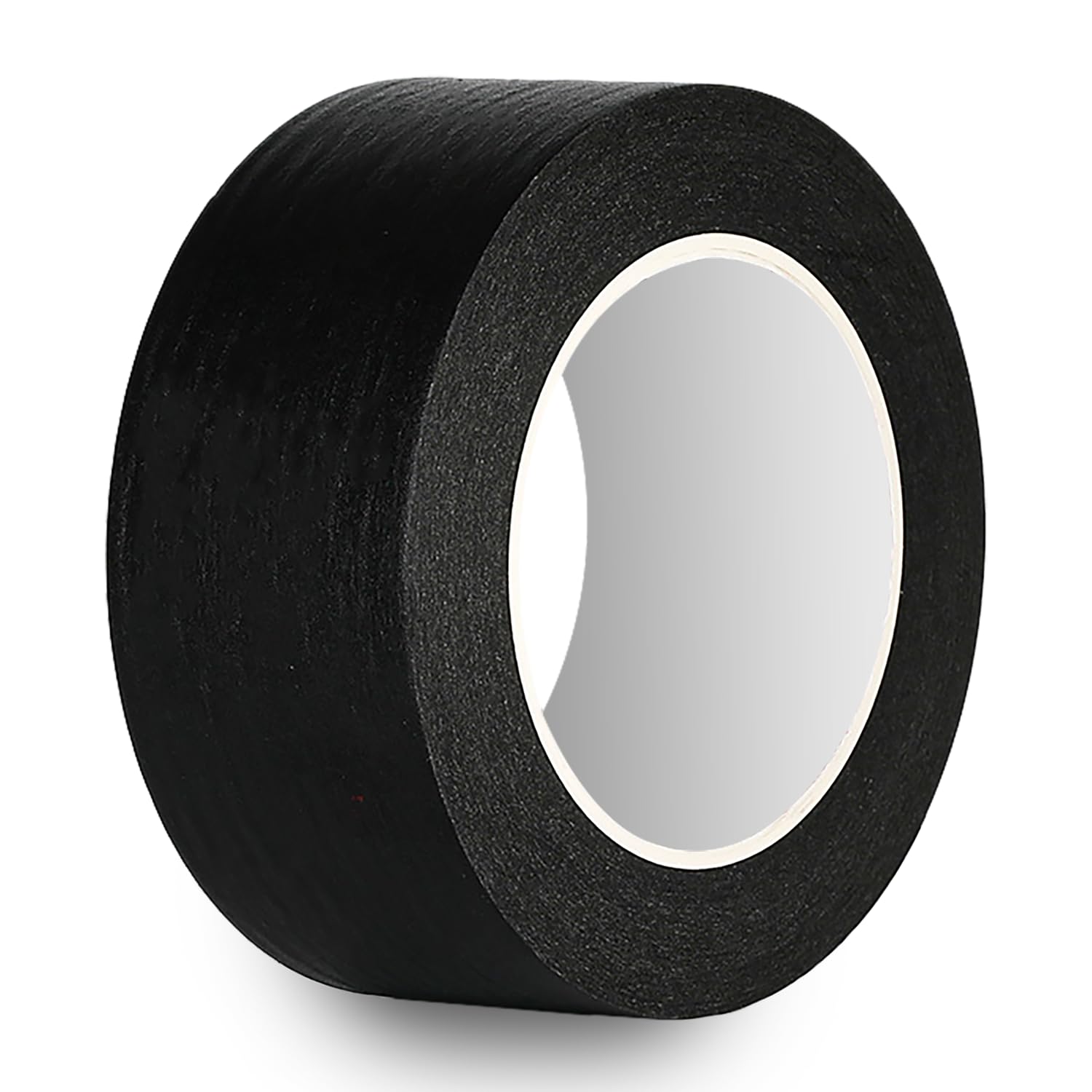 Rusoz Masking Tape 50mm Black - 2 Inch Strong Painters Tape, 50m Length, High Viscosity, Tearable & Impermeable for Painting & Decorating