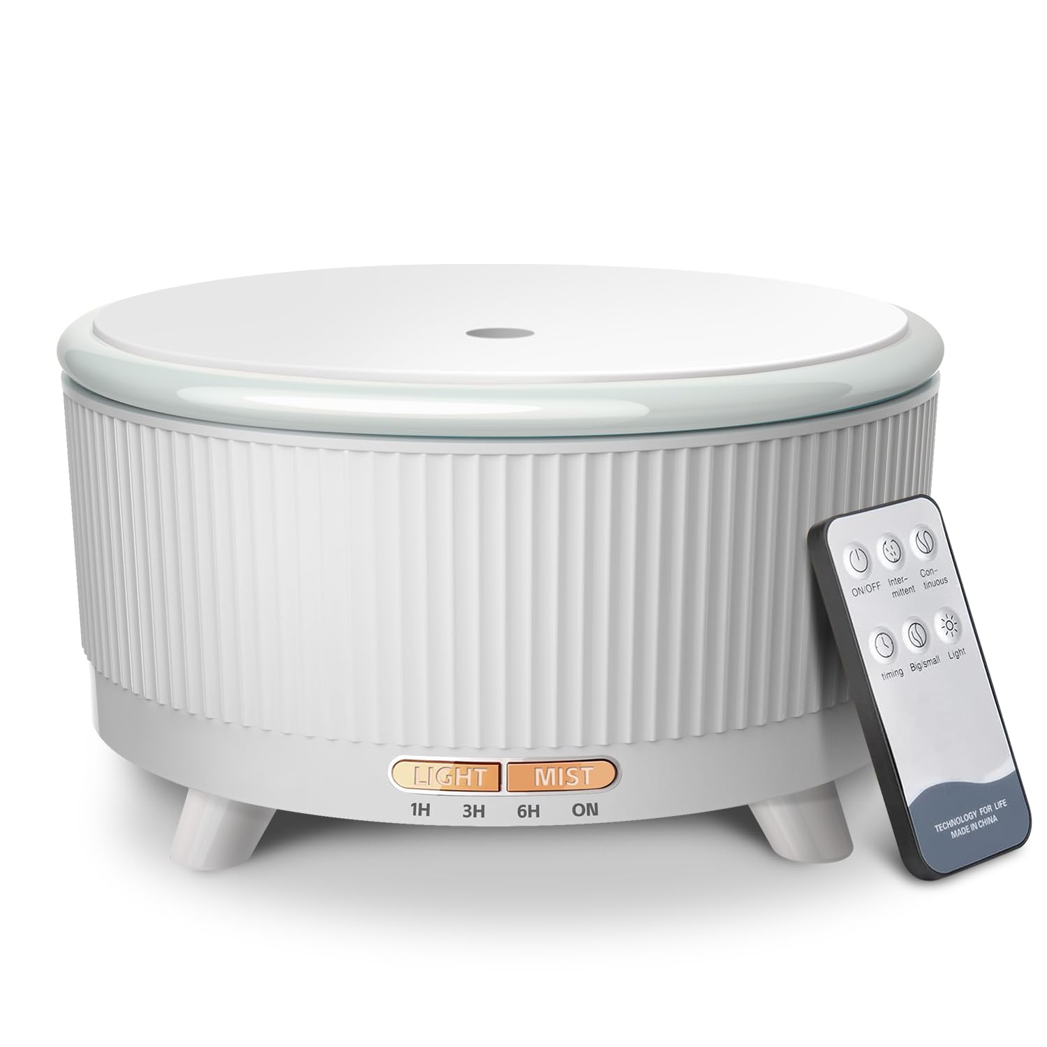 20-Hour Long-Lasting Aromatherapy, 500ML Large Essential Oil Diffuser: Ultrasonic Cool Mist Humidifier with Remote, 7 Color Lights, Timer, Auto-Off for Home/Bedroom/Yoga (Minimalist White)