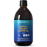 Skinetry Organic Golden Castor Oil - [16.9oz (500ml)]-100% Pure for Hair, Skin, Nails, Brows & Lashes Deep Hydration & Smooth
