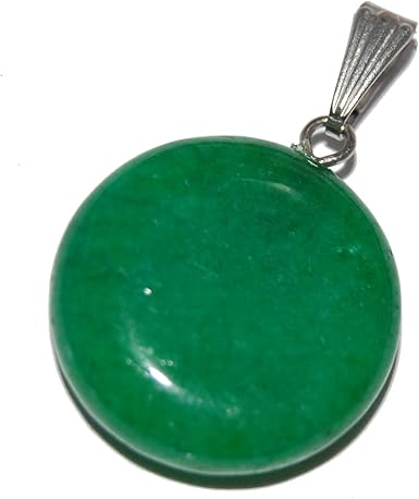 Steampunkers Usa Celestial Collection 20mm Full Moon Disc New Jade Aventurine Green Pendant Only Tribal Ethnic Carved Necklace Stainless Steel Bail Amazon Co Uk Clothing