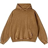 Adenorah Mens Oversized Hoodies Pullover Women Fall Acid Wash Plain Preppy Hoodie Streetwear Cotton Vintage Hooded Sweatshirt