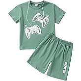 KIDLAGA Kids Toddler Boy Clothes Outfits Bear Print Tee + Plaid Shorts 2 Pieces Summer Shorts Set