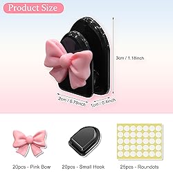zmoso 20 Pcs Coquette Bow Sticky Hooks for Car