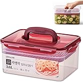 Lock & Lock BPA Free Rectangular Pickle Kimchi Press Ferment Storage Container (3.6L)