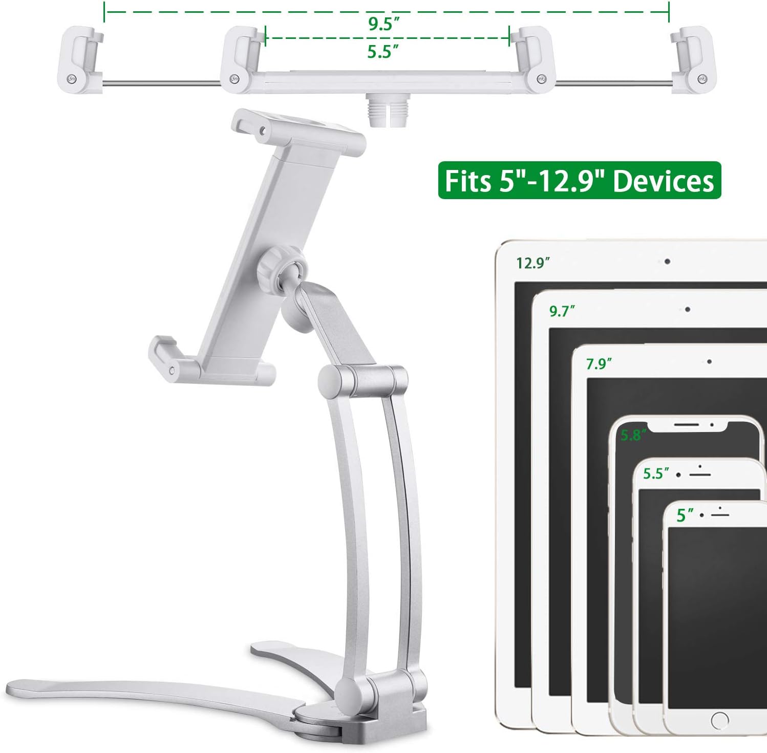 Amazon Com Kitchen Tablet Mount Stand Jubor Wall Mount Under Cabinet Countertop Desktop Recipe Holder For 5 12 9 Tablets Ipad Pro 12 9 7 Air Mini Galaxy Tab S3 9 7 Surface Pro Nintendo Switch Electronics