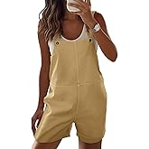 Cicy Bell Womens Summer Loose Overalls Shorts Casual Cotton Adjustable Straps Open Back Shortalls Vacation Outfits