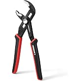 Arrow 8" V-Jaw Groove Joint Pliers, Quick Adjustable Water Pump Pliers | CR-V Steel Construction, Quick Release Button, Secure Grip Teeth, Plumbing Automotive Repair Use