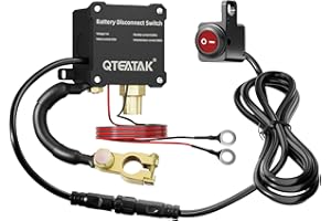 QTEATAK 12 V Battery Disconnect Switch for Car, 250 A, 9.84 FT Battery Kill Switch to Prevent Battery Drain, Battery Cut Off Switch for Truck RV