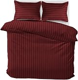 MOONLIGHT20015 Double Duvet Set Reversible Stripes Burgundy 200x200 cm view 3