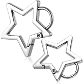 MBAIYO Star Carabiner,2PCS Star Shaped Zinc Alloy Keychain Clip Heavy Duty 2 Sizes Spring Snap Hook Keyring Cute Key Chain Rings for Keys and Wallet Accessory