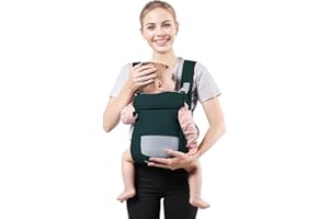 Shiaon Baby Carrier Newborn to Toddler, Cozy Baby Wrap Carrier(7-30lbs), Easily Adjustable Toddler Carrier, Lightweight Baby Holder Carrier, Baby Sling Carrier, Dark Green