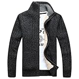 Shengweiao Men's Full-zip Knitted Thick Cardigan Sweater