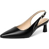 Mostrin Kitten Heels for Women Slingback Pointed Closed Toe Heels Women's Pumps Shoes for Wedding, Party, Commuting