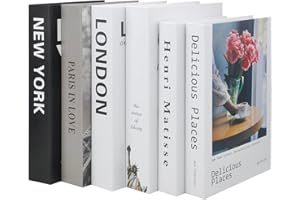 6 PCS Fashion Fake Books, Decorative Books for Home décor,Hardcover Display Books for Coffee Tables/Shelves,Storage Book for 