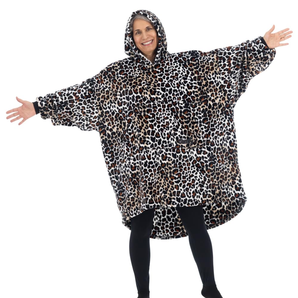THE COMFY Dream | Lightweight Microfiber Fleece Wearable Blanket, Oversized Design with Hood from Shark Tank, Soft Oversized Pocket Blanket, Warm and Cozy Gifts Image