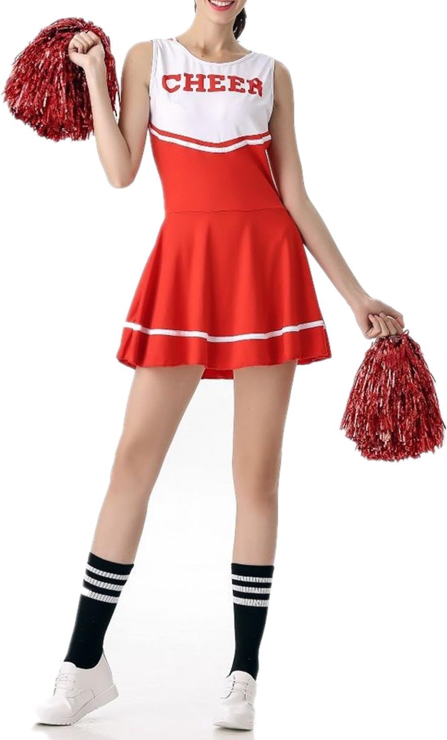 EnjoySports Ladies Cheerleader Costume Outfit College Fancy Dress Costume Sports High School Girl Musical Uniform Party Halloween Costume Outfit-6 Colours