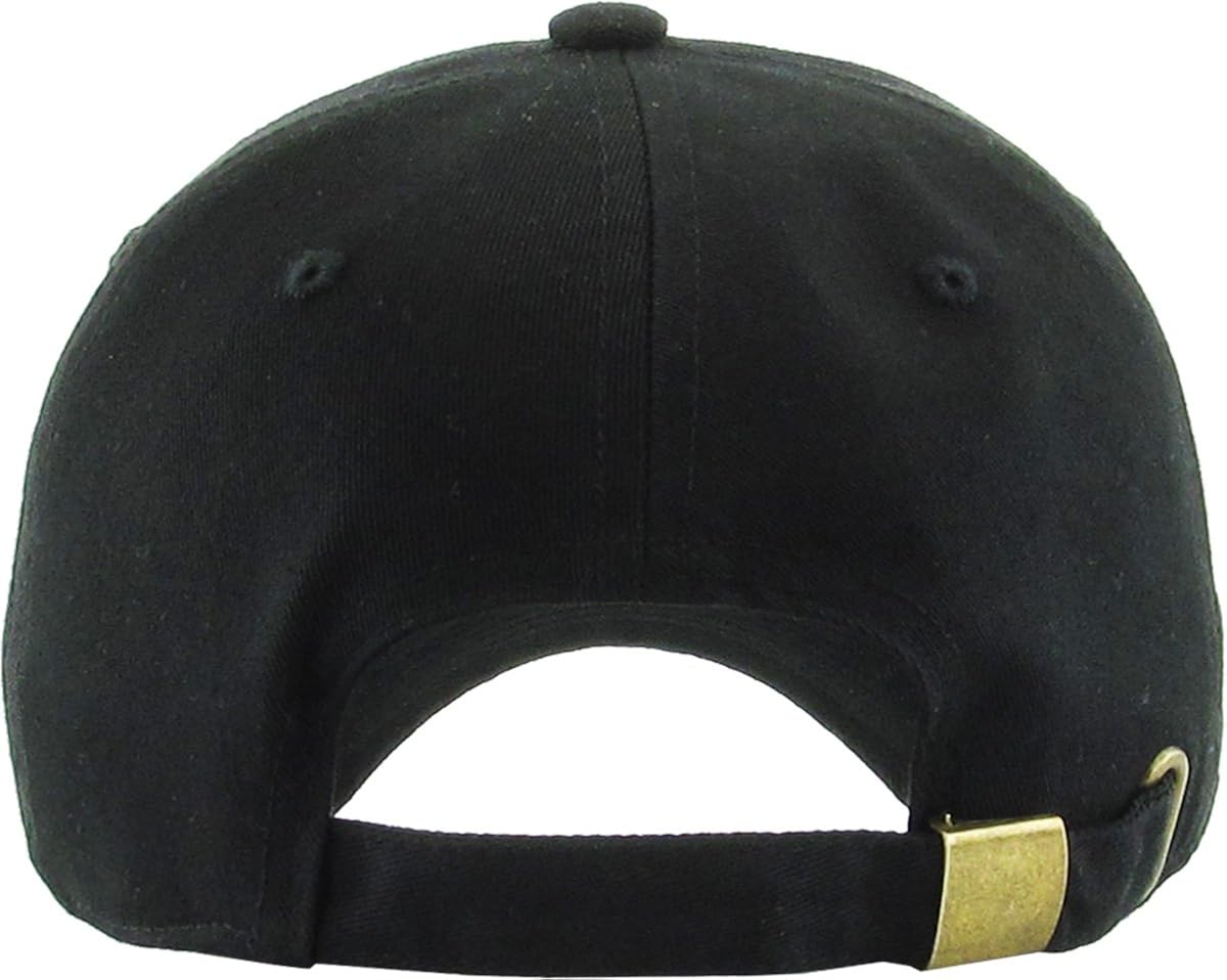 KB-Low BLK Classic Cotton Dad Hat Adjustable Plain Cap. Polo Style Low Profile (Unstructured) (Classic) Black Adjustable: Clothing