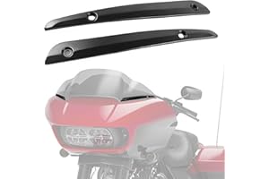 LUXEMOTO Side Road Glide Windshield Trim, Split Front Windscreen Side Molding Windshield Trim Kit for Harley Road Glide Ultra FLTRU FLTRX Special FLTRXS 2015-2023 Accessories (2PCS) (Black)