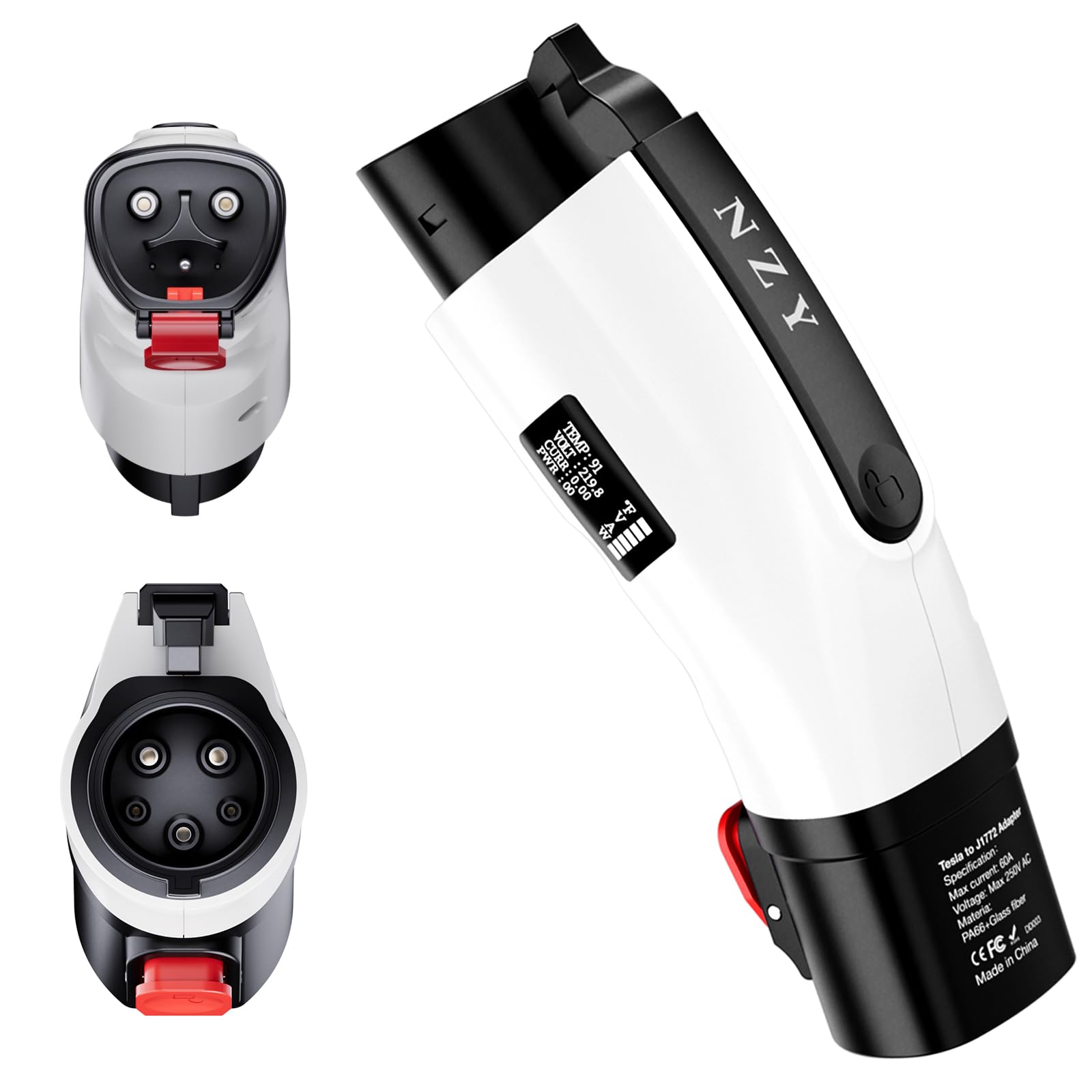 Photo 1 of Tesla to J1772 Adapter, with LED Display, Max 50Amp 250V [Fit for All J1772 EVs] NACS to J1772 Adapter Compatible with Tesla High Powered Connectors, Destination Chargers and Mobile Connectors