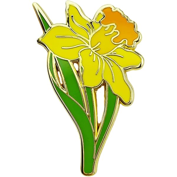 Yellow Daffodil Enamel Lapel Pin - Hope & Optimism Flower Brooch For Gifts & DIY Decor