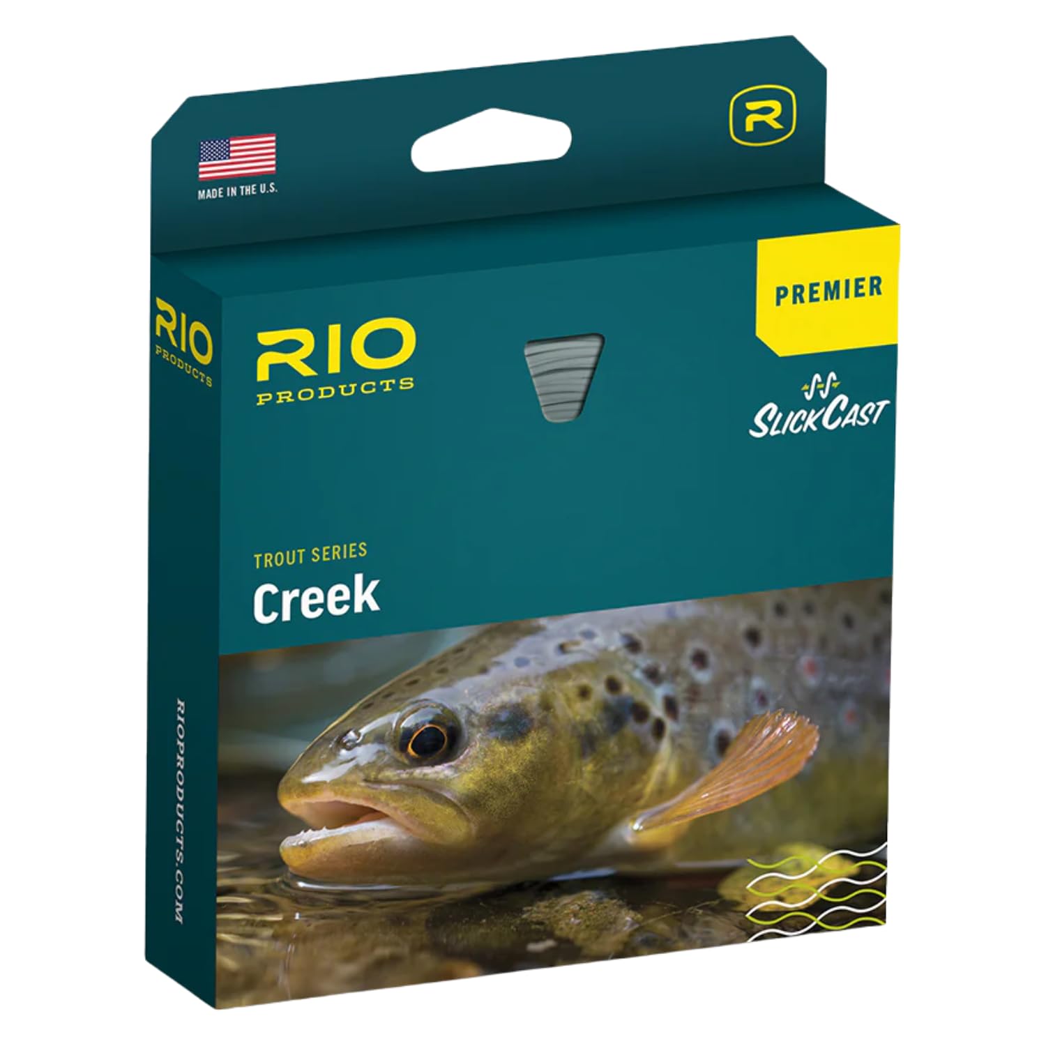 Rio Fly Creek Floating Trout WF4F Line, Green/Yellow, SlickCast