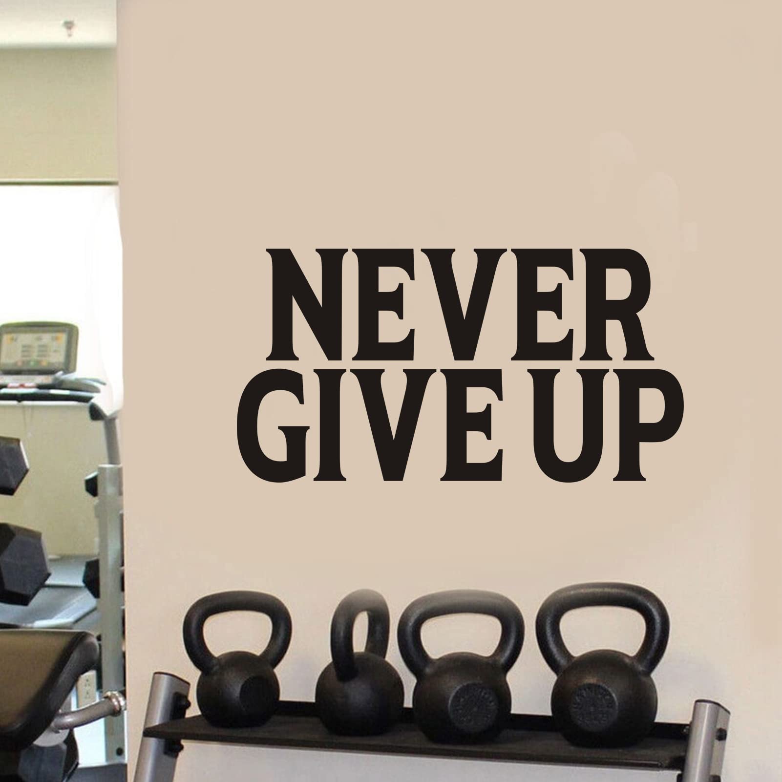 AnFigure Office Quotes Wall Stickers: Inspirational Gym Vinyl Art Wall Decals for Garage Classroom School Workspaces - Never Give Up 21"X11" — image 1