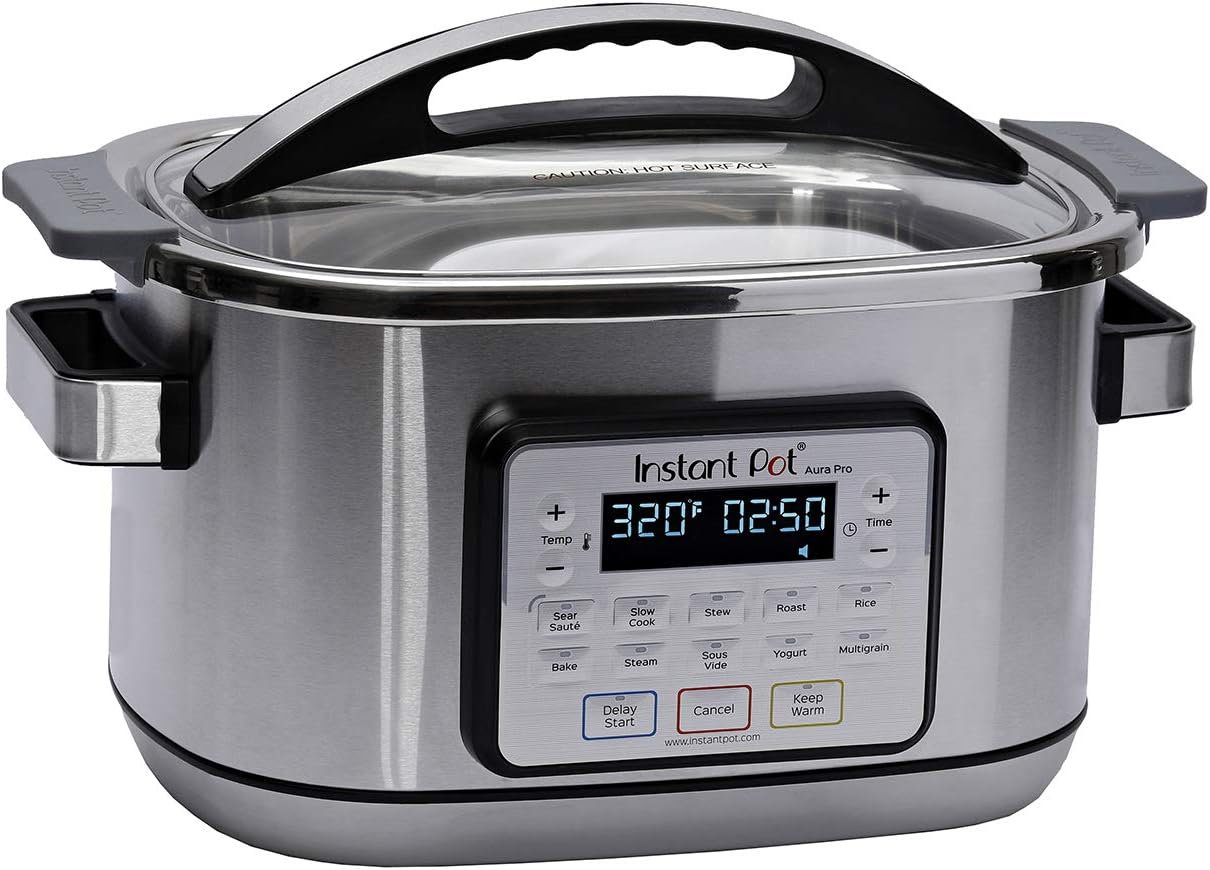 Instant Pot Aura Pro Multi-Use Programmable Slow Cooker with Sous Vide, 8 Quart, No Pressure Cooking Functionality: Kitchen & Dining