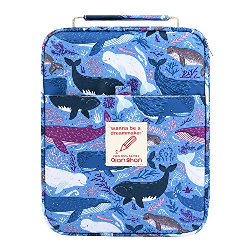 202 Colored Pencils Pencil Case / 136 Color Gel pens Pen Bag/Marker Organizer - Universal Artist use Supply Zippered Large Capacity Slot Super Big Professional Storage qianshan Dolphin