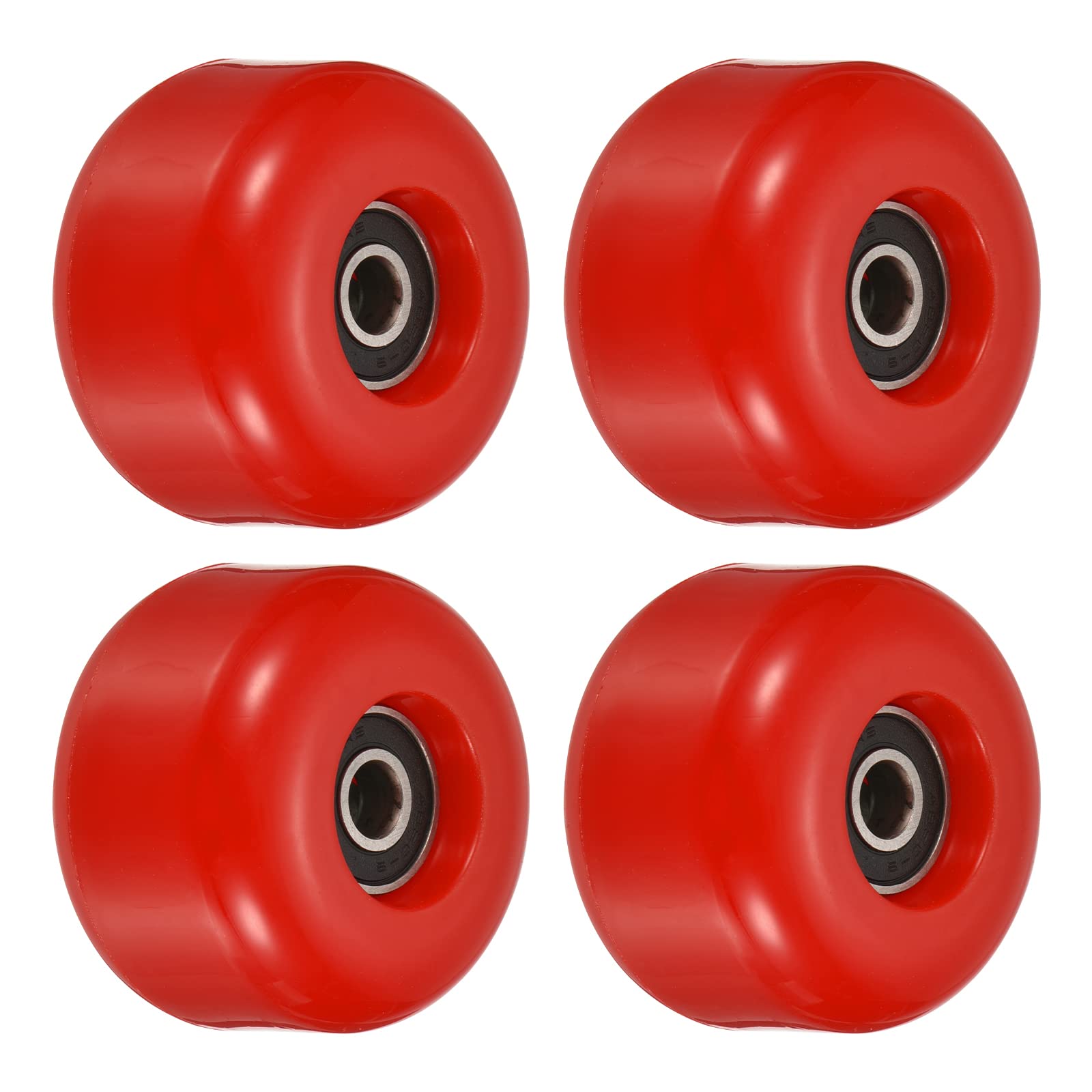 PATIKIL 54mm Skateboard Wheel with Bearings ABEC-9, 4 Pack Street Wheels for Skateboards Cruiser Wheel Replacement 85A, Red