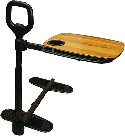 Stander Wooden Assist A Tray (Black) for Living Room - Elderly and Seniors with Support Handle to Stand and Swivel Laptop Tray