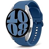 MoKo No Gap Band Compatible with Samsung Galaxy Watch 7 6 5 4 FE Band 40mm 44mm/Watch 5 Pro 45mm/6 4 Classic 43mm 47mm 42mm 46mm, 20mm Soft Silicone Sport Strap for Women Men, Dark Blue