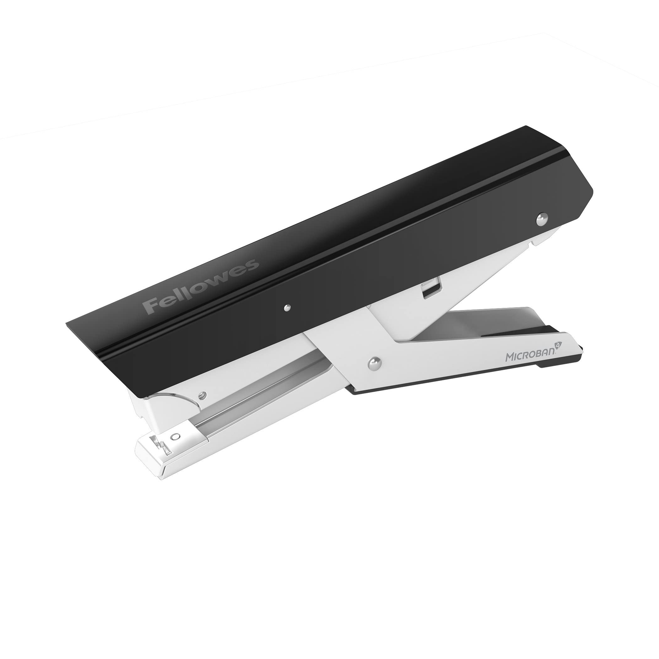 Fellowes Jam Free Stapler Plier, 40 Sheet Capacity - LX890 Full Strip Antibacterial Manual Stapler - Uses 24/6mm, 26/6mm & 24/8mm Staples - Black