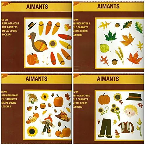 Assorted Fall Themed Refrigerator Magnets Bundle - 4 Pc