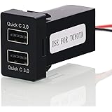 QC3.0 Dual USB Power Socket, Quick Charge Car Charger USB Adapter for Smart Phone PDA iPad iPhone Android GPS Use for Toyota