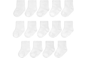 Fruit of the Loom Baby 14-Pack Grow & Fit Flex Zones Cotton Stretch Socks - Unisex, Girls, Boys