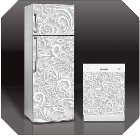 Amazon Co Jp ベッドルームリビング 3dカスタム食器洗い機冷蔵庫コンタクトペーパー彫刻花冷凍庫デカールパネルカバー壁ステッカー家の装飾ギフト 60x66cm 23x26inch ホーム キッチン