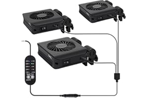 hygger Aquarium Chillers Fan, Quiet Fish Tank Cooling Fan Equipment with Adjustable Speed Controller, Suitable for Freshwater Saltwater Tanks(3-Fan Head)