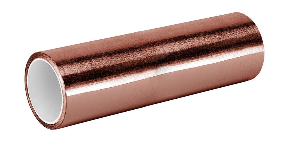 TapeCase 9-6-1126 Copper Foil Tape with Acrylic Adhesive, Converted from 3M 1126, 6 yd Length, 9" Width, Roll
