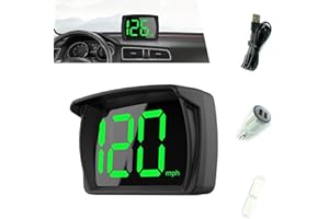 Anyhut 1 PC GPS Speedometer HUD for Cars Trucks Motorcycles USB Plug & Play Digital MPH Speed Meter Head Up Display with Shading Plate Car Charger Adapter