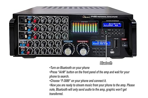 IDOLpro 3000W Bluetooth Mixing Amplifier, 10