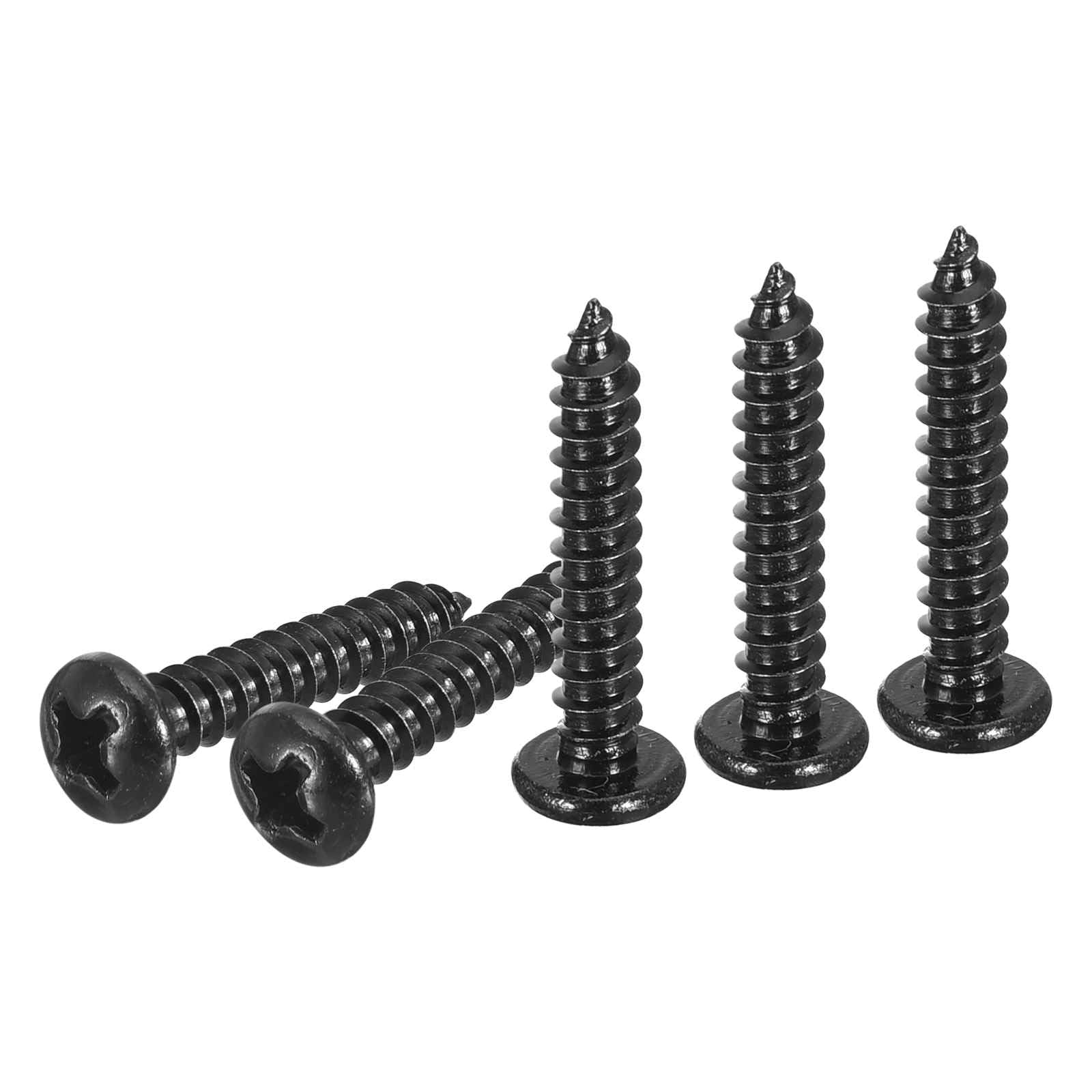 DTGN #6x3/4" Phillips Pan Head Self-tapping Screw - 100Pack - Black Oxide 304 Stainless Steel Sheet Metal Screws Wood Screws