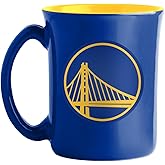 Logo Brands NBA Large 15oz Two Toned Cafe Mug with Inner Color (Golden State Warriors)