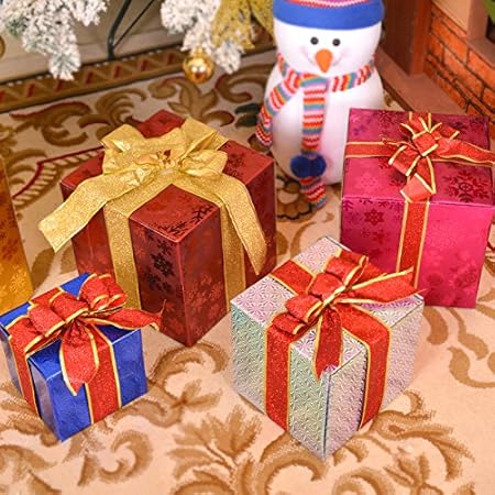 Regali Di Natale A Prezzi Bassi.5pcs Scatole Di Decorazioni Di Natale Di Carta Natale Regali Di Natale Decorazioni Puntelli Di Scatole Regalo Di Natale Regalo Natale Luce Decorazione D Argento 15cm Amazon It Casa E Cucina