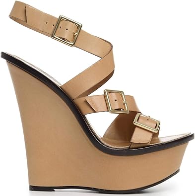 nude color wedge sandals