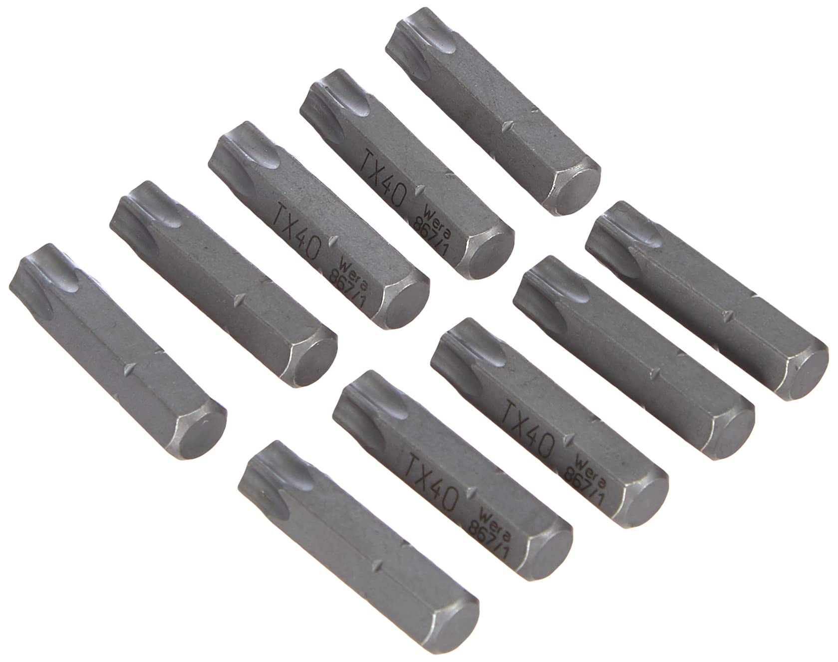Wera 05072412001 Torx Extra-Tough Bits 867/1 Z TX40 x 25 mm, Pack of 10