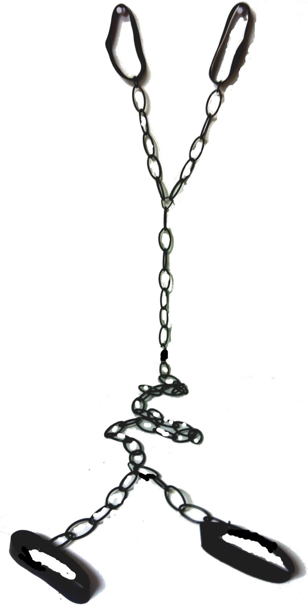 Clown Alley Chain Gang Shackles Metal Chain and Rubber Shackles Black