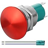 10 Amp 19mm Momentary Push Button Switch Red
