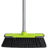 Green Indoor Broom 54" Long Handle House Broom for Floor Cleaning Sweeping Broom for Kitchen, Garage, Lobby, Patio and Garden