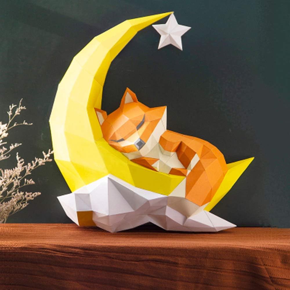 Animaux En Papier 3d A Imprimer Origami Décoration Murale Renard Papier Trophée DIY Papercraft 3D